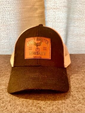 NFINITY Black and Cream Whiskey Patch Trucker Hat